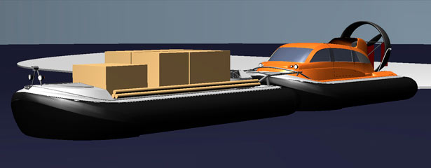 Прицеп-платформа на воздушной подушке для перевозки грузов